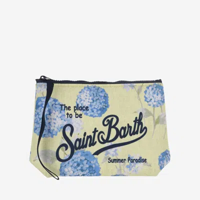 Mc2 Saint Barth Scuba Clutch Bag With Floral Print In Red