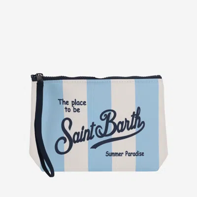 Mc2 Saint Barth Scuba Clutch Bag With Striped Pattern In Fantasia