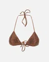 Mc2 Saint Barth Leah Sequin Triangle Bikini In Brown