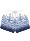 Mc2 Saint Barth Paisley-print Swim Shorts In Blue