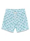 Mc2 Saint Barth Light Blue Printed 'lighting Micro' Swimsuit