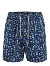 Mc2 Saint Barth Lightning Patterned Swim Shorts In Blu Scuro/celeste