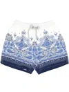Mc2 Saint Barth Paisley-print Swim Shorts In Blue