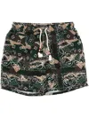 Mc2 Saint Barth Man Swim Shorts With Camouflage Bandanna Print In Multicolor