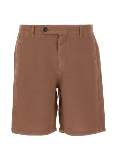 Mc2 Saint Barth Sebastian Linen Shorts In Blue
