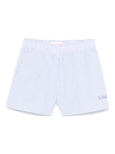 Mc2 Saint Barth Kids' Seersucker Striped Shorts