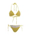 Mc2 Saint Barth Seersucker Vichy Bikini In Green