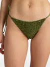 Mc2 Saint Barth Sequined Tie-side Bikini Bottoms In Green
