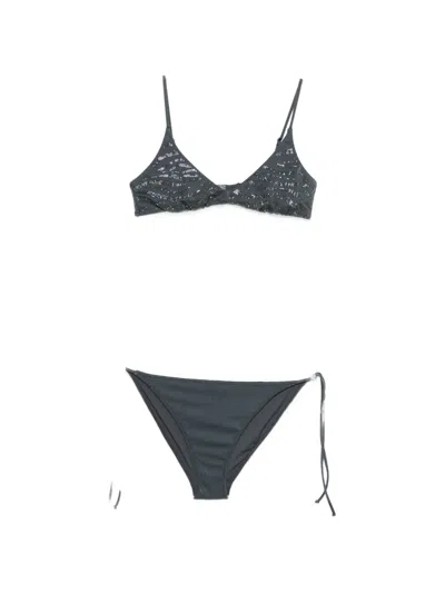 Mc2 Saint Barth Sequin-embellished Bikini In Gray