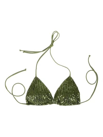 MC2 SAINT BARTH SEQUINNED TRIANGLE-CUP BIKINI TOP