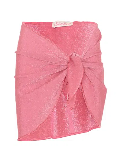 Mc2 Saint Barth Kids' Sery Knot Pareo In Pink