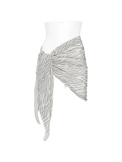 Mc2 Saint Barth Sery Zebra-pattern Sarong In Gray