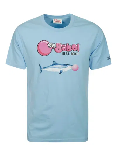 Mc2 Saint Barth Shark Graphic T-shirt In Blue