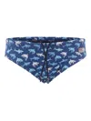 Mc2 Saint Barth Blue Swim Shorts For Boy With Shark In Blue
