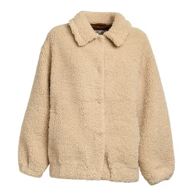 MC2 SAINT BARTH SHEARLING-EFFECT BOMBER JACKET WITH CLASSIC COLLAR AND EMBROIDERED DETAILING