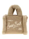 Mc2 Saint Barth Vanity Mini Shearling Rib Hand Bags Beige In Neutral