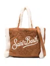 Mc2 Saint Barth Shearling-trim Tote Bag In Brown