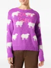 Mc2 Saint Barth Jumper With Embroidery And Sheep In Purple