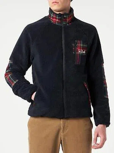 Pre-owned Mc2 Saint Barth Sherpa Jacket With Pocket And St. Barth Embroidery In Blue