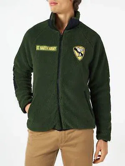 Pre-owned Mc2 Saint Barth Sherpa Jacket With Snoopy Patch | Peanuts® Special Edition S In Green