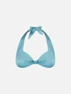 Mc2 Saint Barth Shiny Light Blue Bralette In Blue