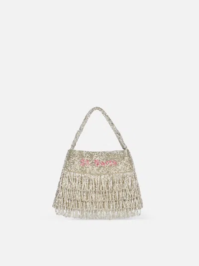Mc2 Saint Barth Shiny Silver Mini Bag Pearl In White