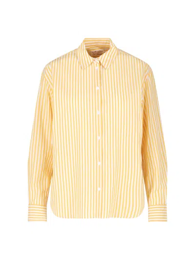 Mc2 Saint Barth Brigitte Striped Shirt In Yellow