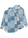 Mc2 Saint Barth Long Sleeves Shirt Patchwork Design Style In Blue
