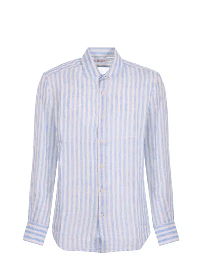Mc2 Saint Barth Shirt In Linen In Blue