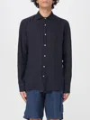Mc2 Saint Barth Camicia Classica  In Lino In Blue