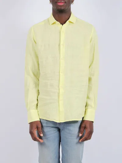 Mc2 Saint Barth Man Pale Yellow Linen Shirt Pamplona