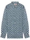Mc2 Saint Barth Long Sleeve Shirt Patterned Design Style In Blue