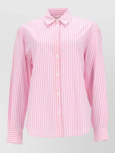 Mc2 Saint Barth Shirt Striped Pattern Embroidered Detail Long Sleeves