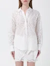 Mc2 Saint Barth White Eyelet Embroidery Cotton Shirt