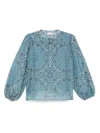Mc2 Saint Barth 'harper' Blouse In Cotton-silk Blend With Paisley Print