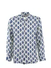 Mc2 Saint Barth Pamplona Shirt With Print In Blue