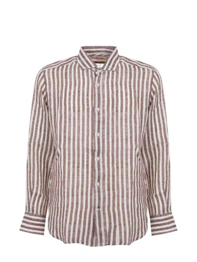 Mc2 Saint Barth Shirts In Marrone/bianco
