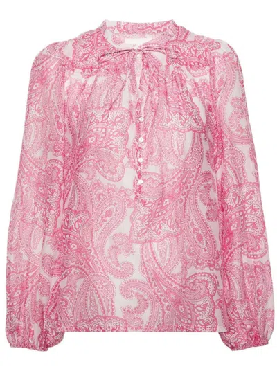 Mc2 Saint Barth Harper Voile Blouse In Pink