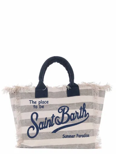 Mc2 Saint Barth Shopping Bag In Ecrù/tortora