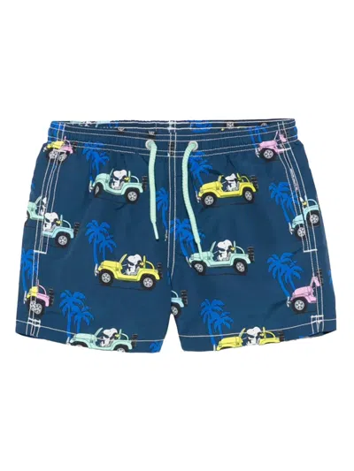 Mc2 Saint Barth Kids' X Peanuts™ Jean Swim Shorts In Blue