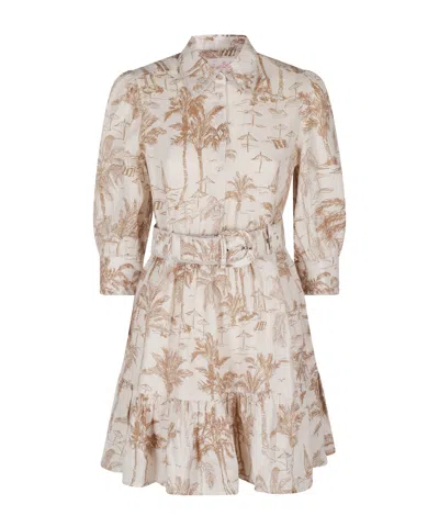 Mc2 Saint Barth Printed Dress In Neutrals
