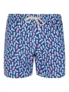Mc2 Saint Barth Comfort Light Classic Stretch Swim Shorts With Jellyfishes Print In Multicolour