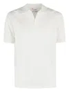 Mc2 Saint Barth Classic Collar White Polo Shirt With V-neckline In White