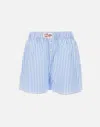 Mc2 Saint Barth Striped Cotton Shorts In Blue