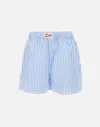 Mc2 Saint Barth Striped Cotton Shorts In Blue