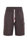 Mc2 Saint Barth Pure Linen Bermuda Shorts In Brown