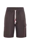 Mc2 Saint Barth Pure Linen Bermuda Shorts In Brown
