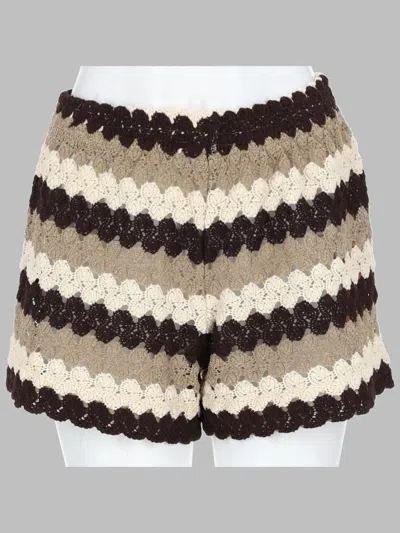 Mc2 Saint Barth Shorts In Cotone Crochet In Beige