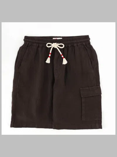 Mc2 Saint Barth Shorts In Lino Con Coulisse In Brown