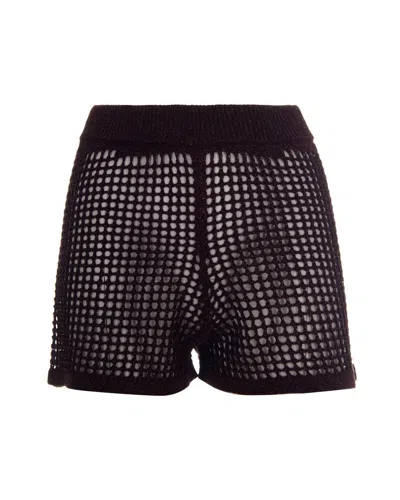 Mc2 Saint Barth Shorts Sharma Mesh Lurex Brown In Black